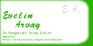 evelin arvay business card
